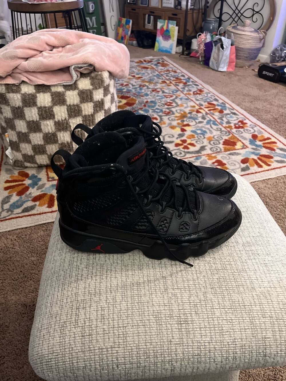 Jordan 9 Retro Bred Black University Red Size 9 - Picture 4 of 9